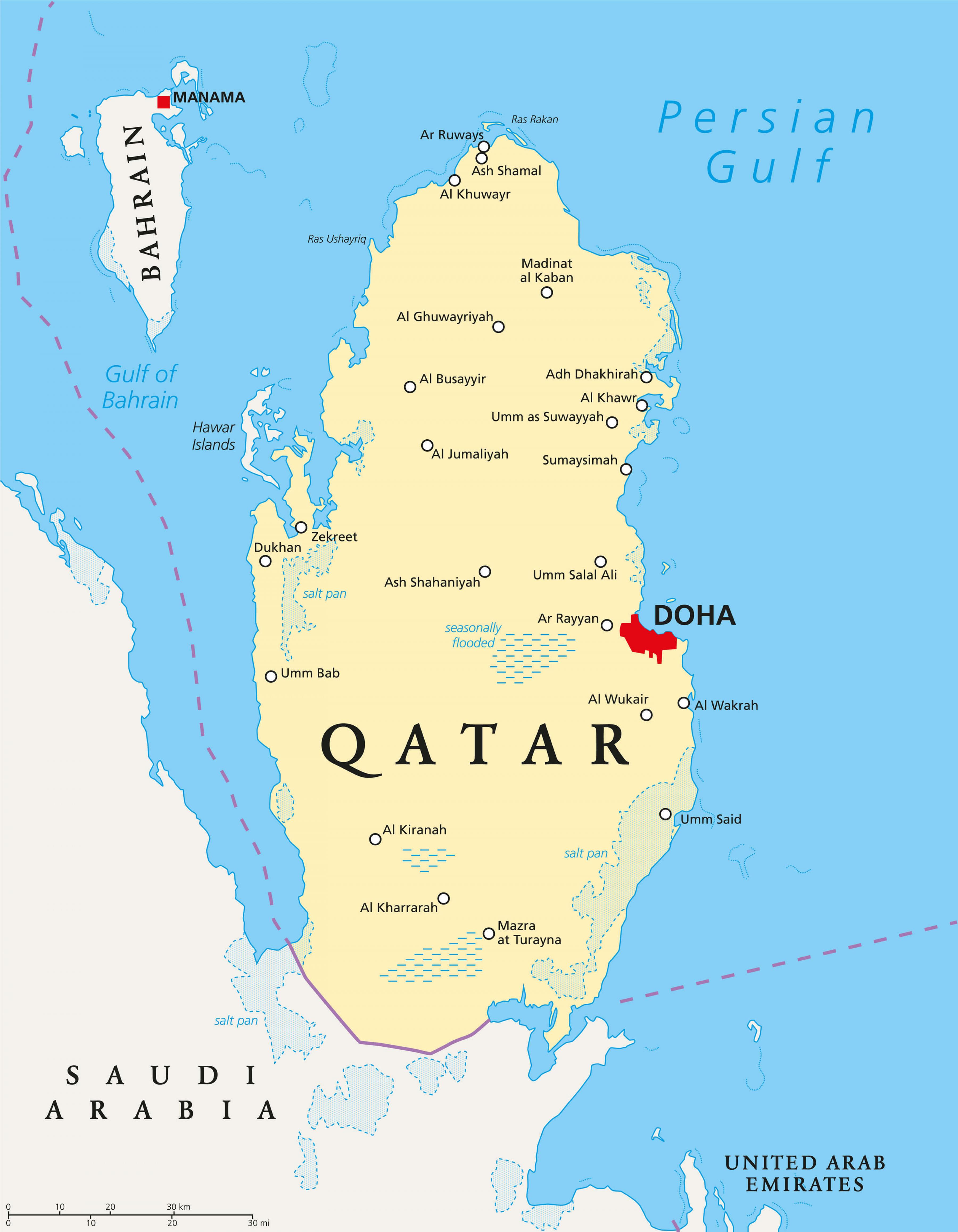 katar térkép Katar városok térkép   Katar térkép városok (Nyugat Ázsia   Asia) katar térkép