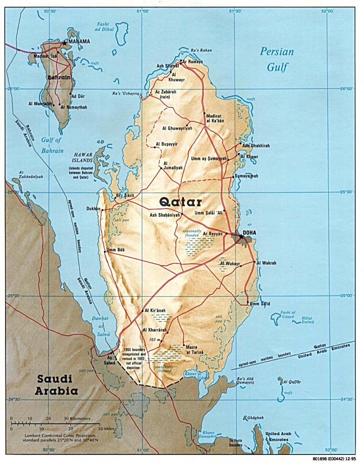 katar térkép Katar road map   Térkép katar út (Nyugat Ázsia   Asia) katar térkép
