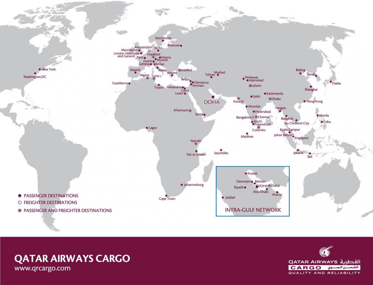 qatar airways hálózati térképen
