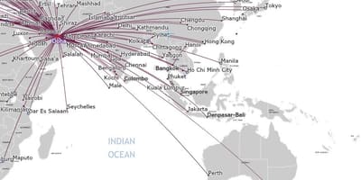 Qatar airlines térkép