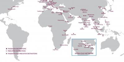 Qatar airways hálózati térképen